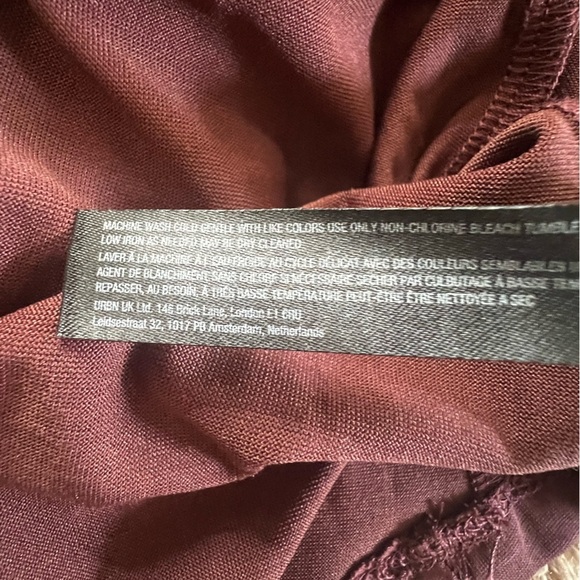 NWT new medium Anthropologie ruched v neck cross strap dress brown modal stretch - Picture 8 of 17